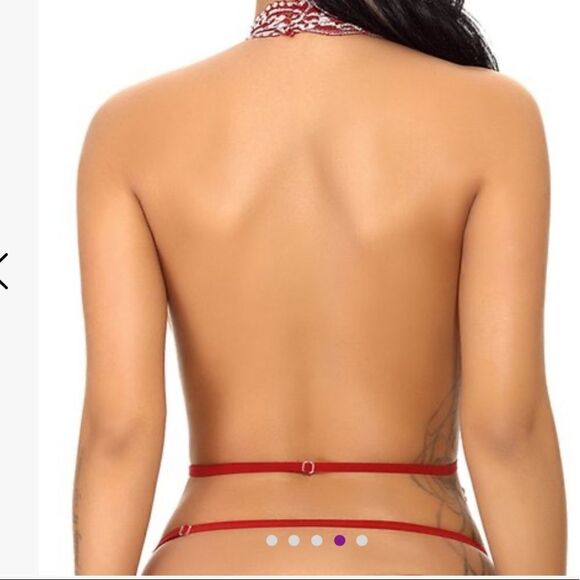 Wine Red Lace Deep V-Neck Teddy lingerie XL - Picture 4 of 10